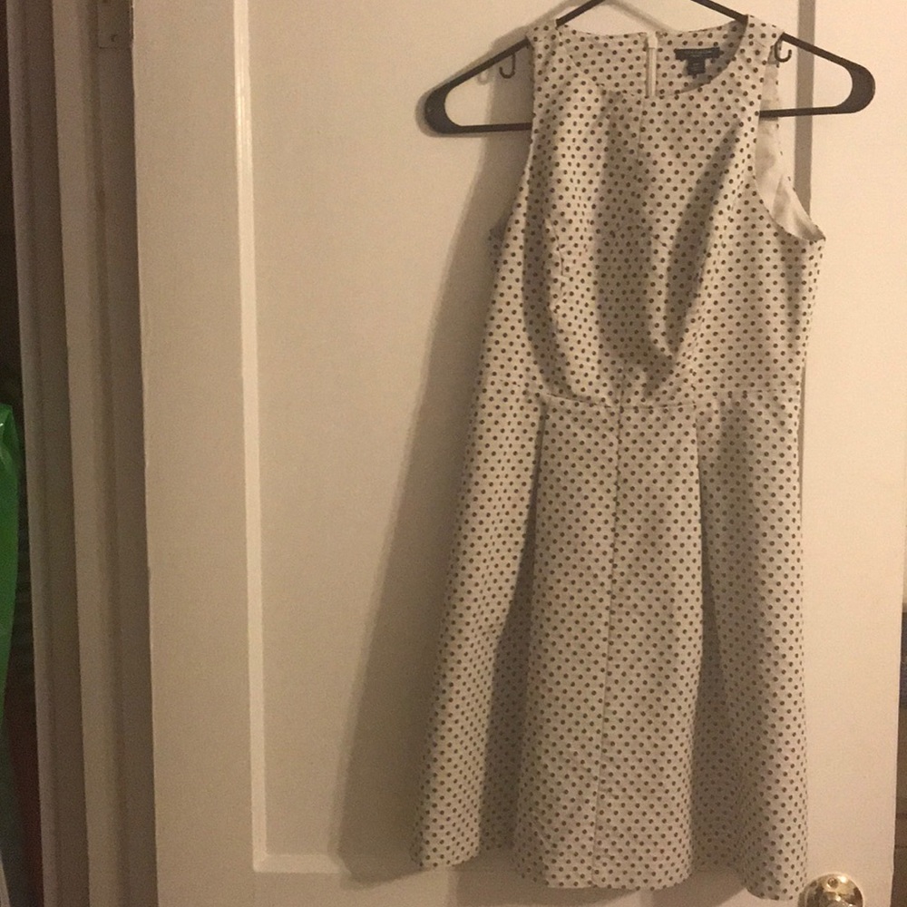 White Polka Dot A-Line Dress (ANN TAYLOR brand)